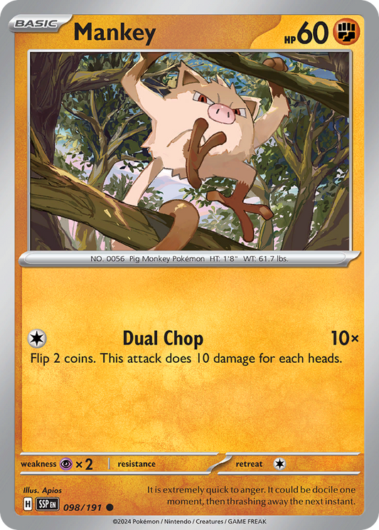 Mankey 098/191 Surging Sparks Pokemon C NM