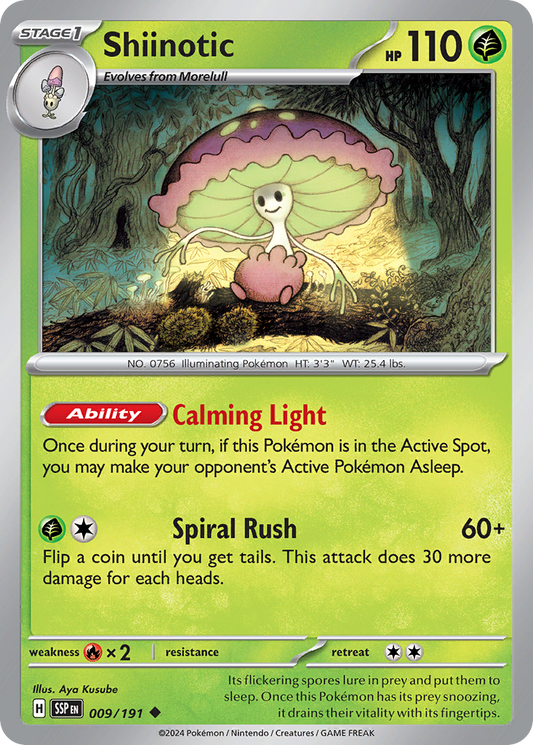 Shiinotic 009/191 Surging Sparks Pokemon UC NM