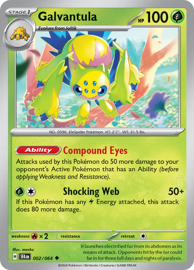Galvantula 002/064 Shrouded Fable Pokemon UC NM