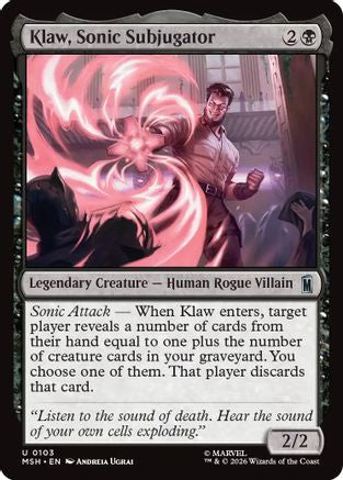 Klaw, Sonic Subjugator 103 Marvel Super Heroes MTG UC NM