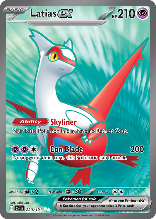 Latias ex 220/191 Surging Sparks Pokemon Ultra Rare Holo NM