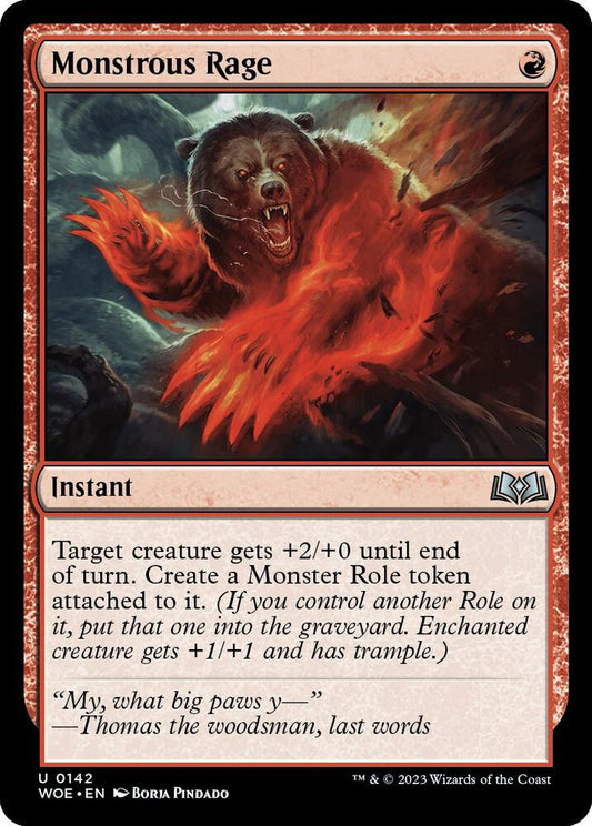 Monstrous Rage 142 Wilds of Eldraine MTG UC Foil NM