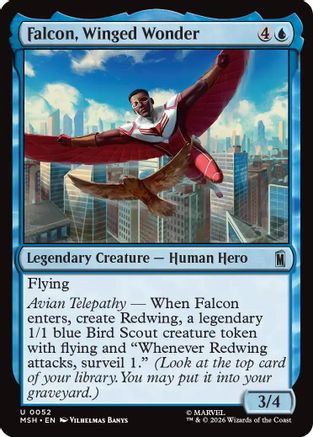 Falcon, Winged Wonder 52 Marvel Super Heroes MTG UC NM