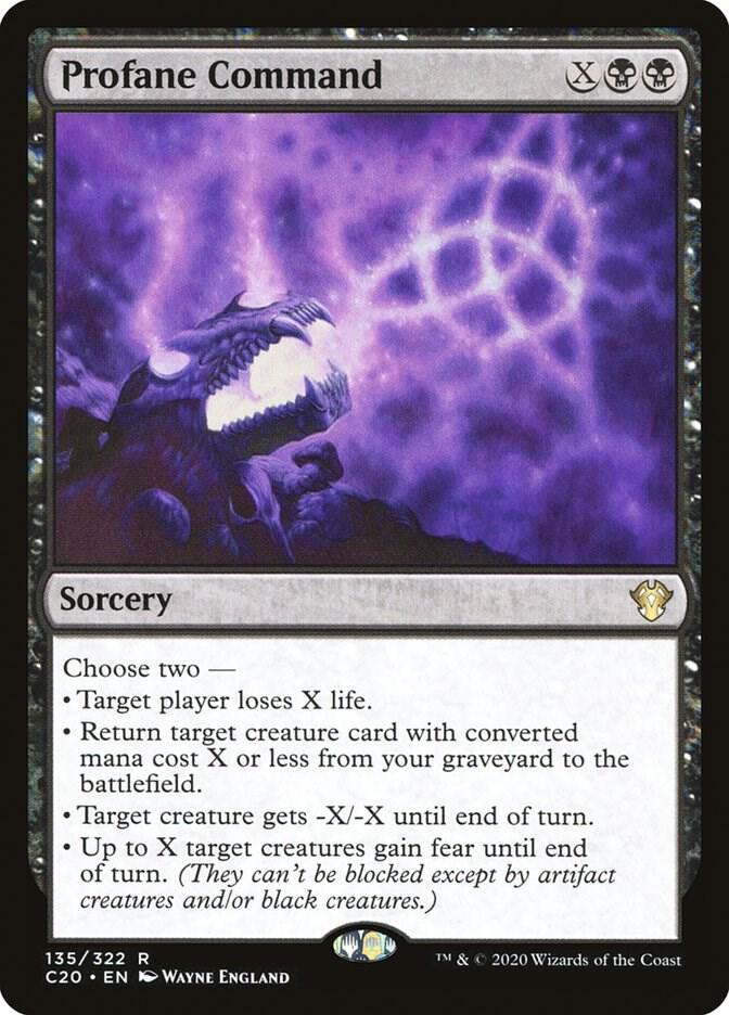 Profane Command 135 Commander 2020 MTG R NM
