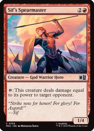 Sif's Spearmaster 765 Commander: Marvel Super Heroes MTG C Foil NM