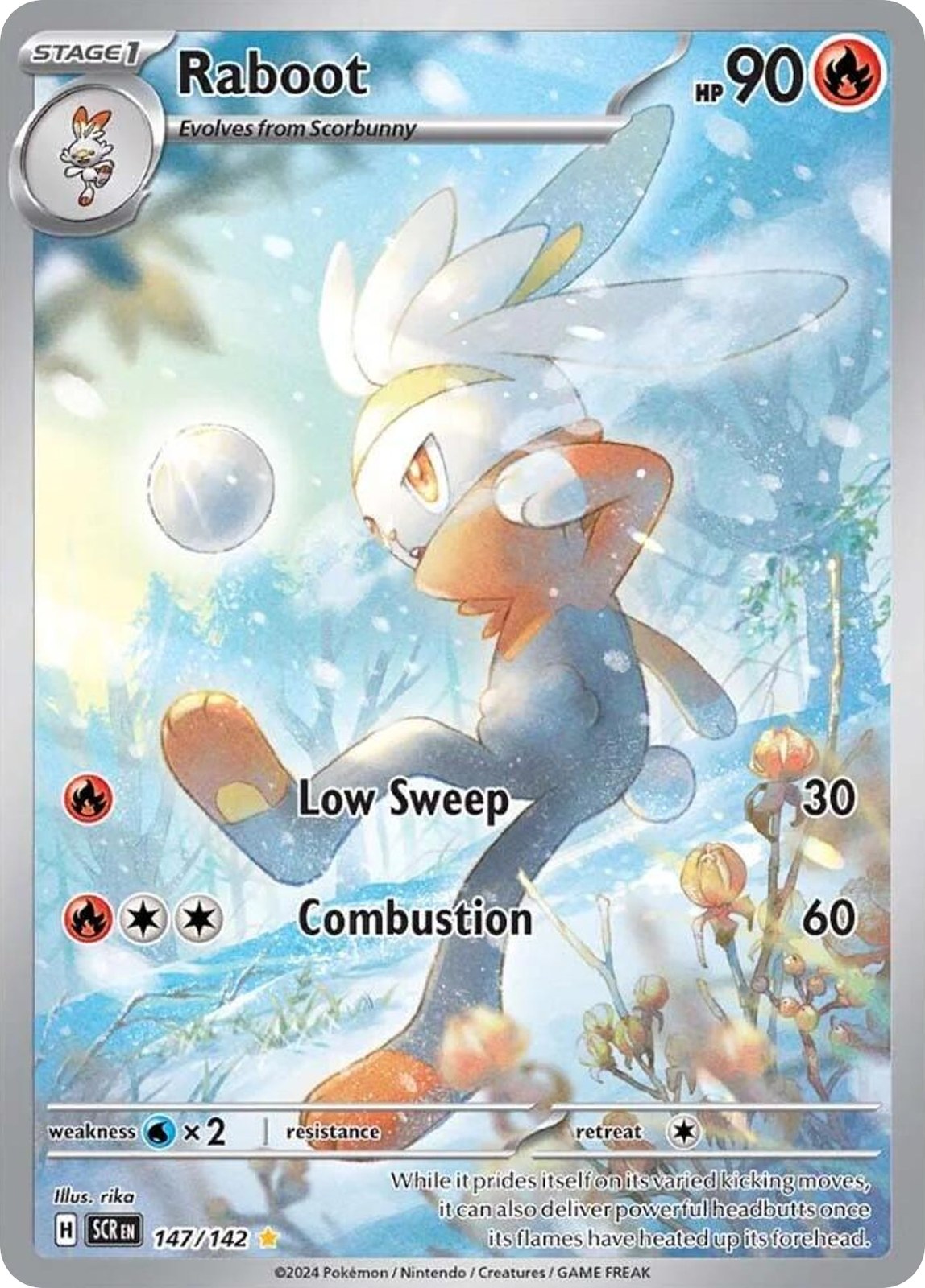 Raboot 147/142 Stellar Crown Pokemon Illustration Rare Holo NM