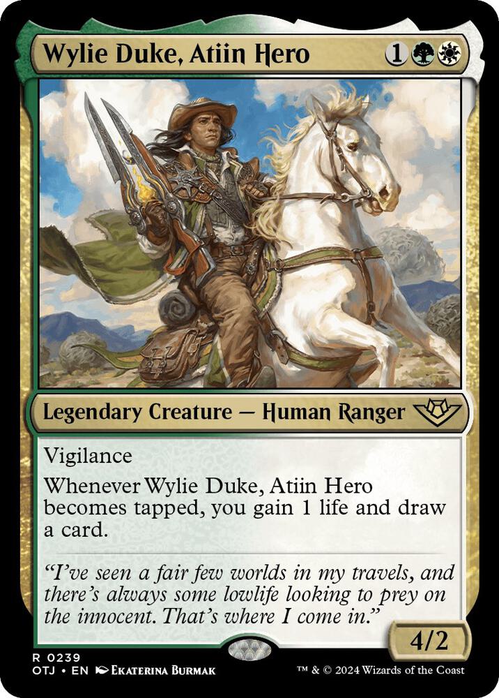 Wylie Duke, Atiin Hero 239 Outlaws of Thunder Junction MTG R NM