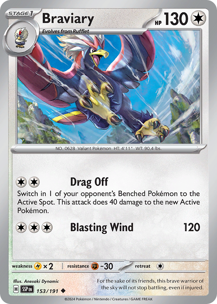 Braviary 153/191 Surging Sparks Pokemon UC NM