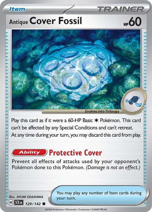 Antique Cover Fossil 129/142 Stellar Crown Pokemon C NM