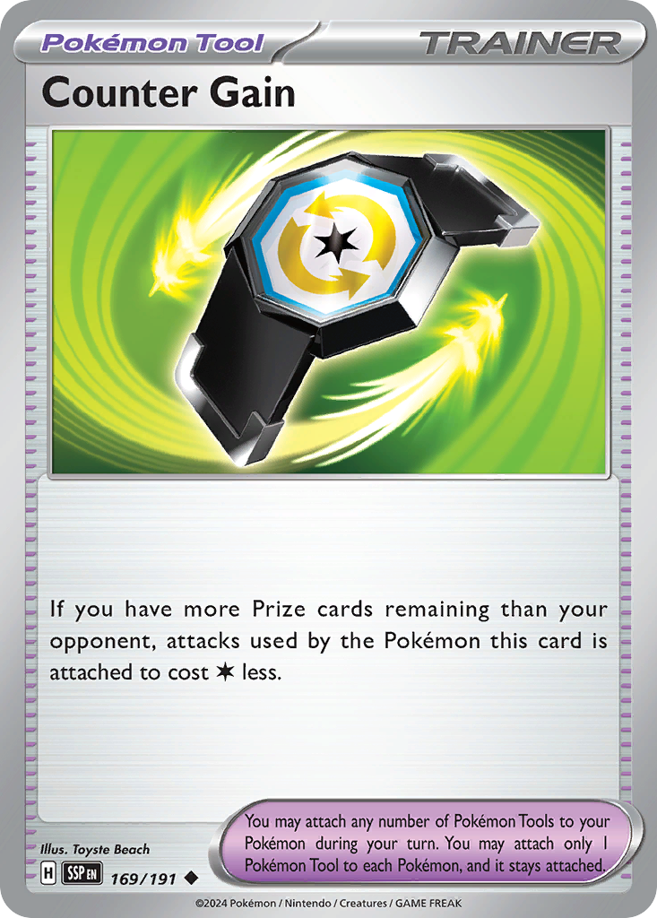 Counter Gain 169/191 Surging Sparks Pokemon UC NM