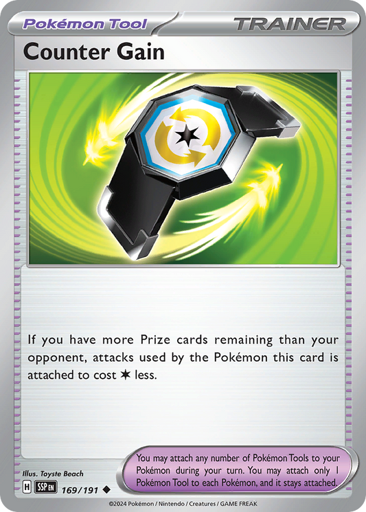 Counter Gain 169/191 Surging Sparks Pokemon UC NM