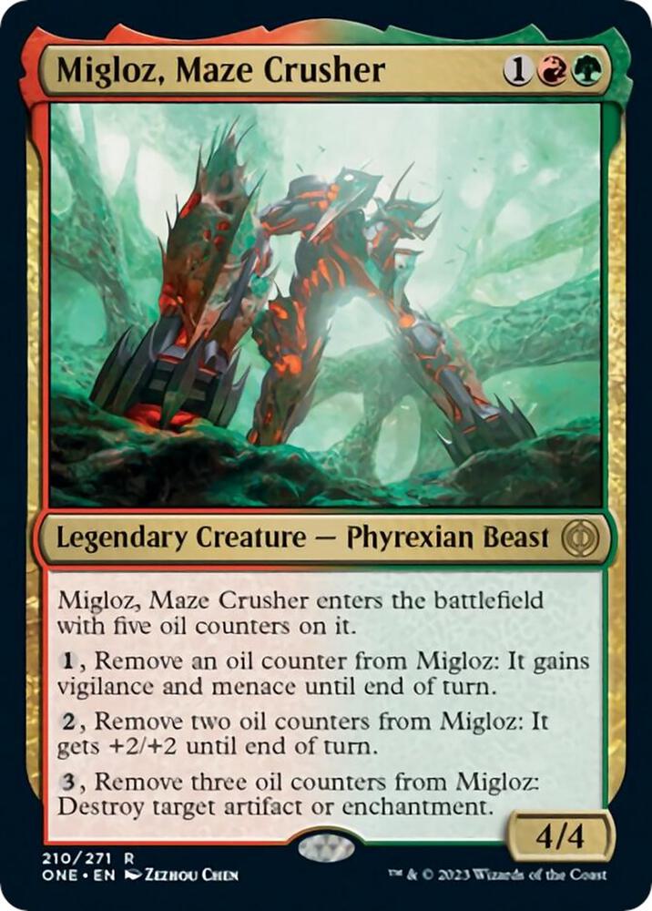 Migloz, Maze Crusher 210 Phyrexia: All Will Be One MTG R NM