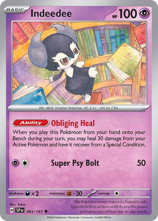 Indeedee 093/191 Surging Sparks Pokemon UC NM