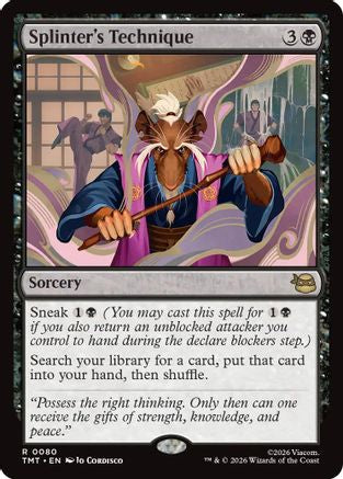 Splinter's Technique 0080 Teenage Mutant Ninja Turtles MTG R NM