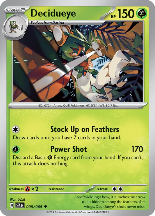 Decidueye 005/064 Shrouded Fable Pokemon UC NM
