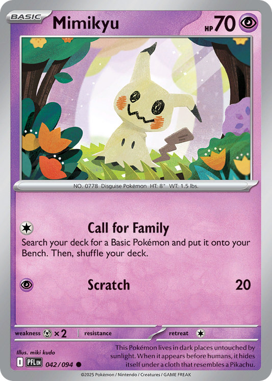 Mimikyu 042/094 Phantasmal Flames Pokemon C NM