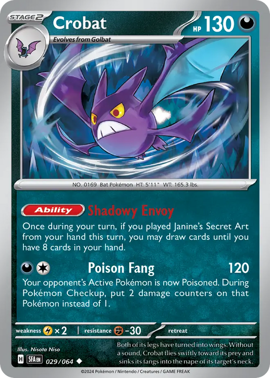 Crobat 029/064 Shrouded Fable Pokemon UC NM