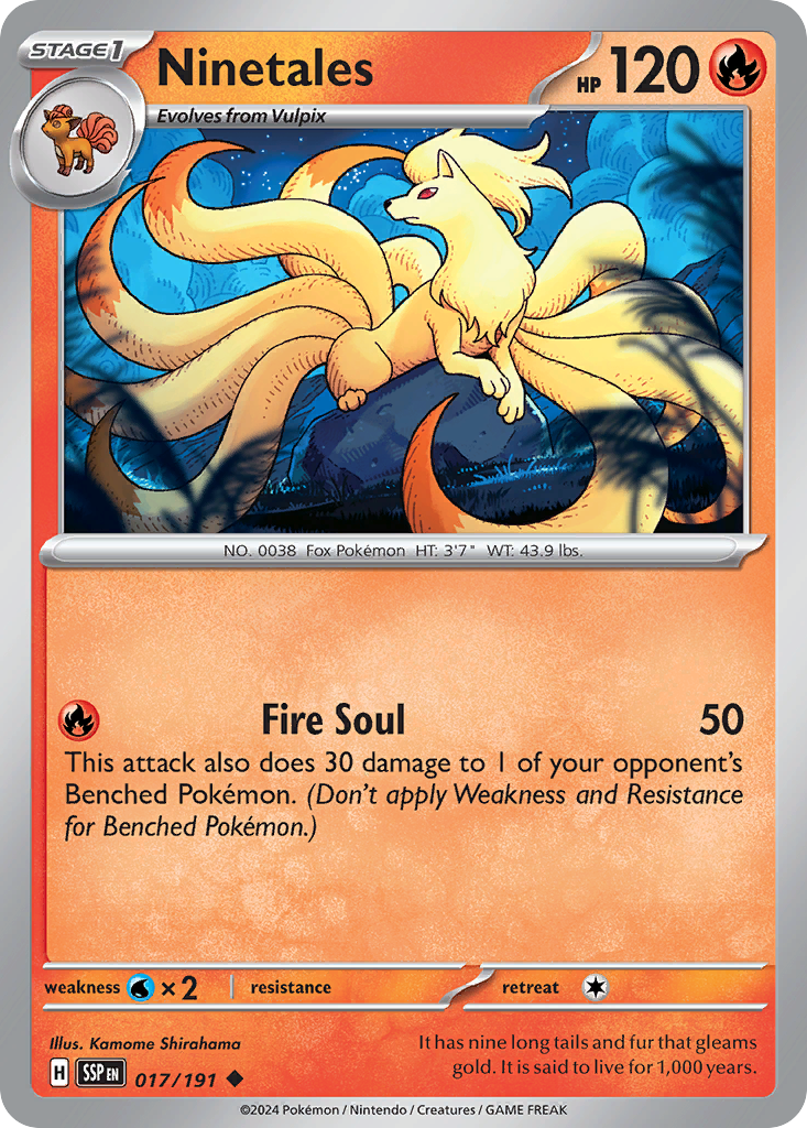 Ninetales 017/191 Surging Sparks Pokemon UC NM