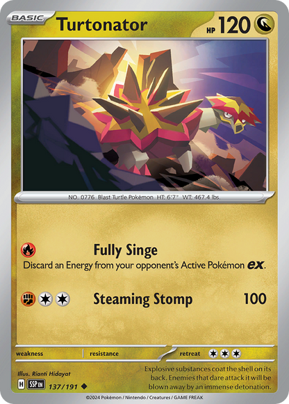 Turtonator 137/191 Surging Sparks Pokemon UC NM
