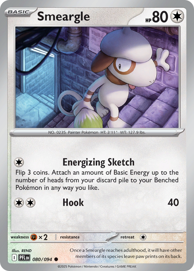 Smeargle 080/094 Phantasmal Flames Pokemon C NM