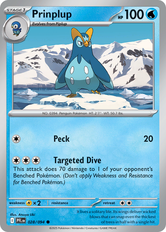 Prinplup 028/094 Phantasmal Flames Pokemon C NM