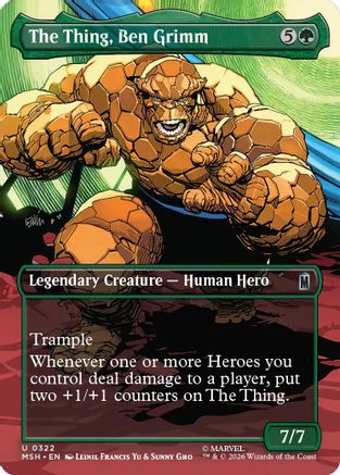 The Thing, Ben Grimm (Borderless) 322 Marvel Super Heroes MTG UC Foil NM