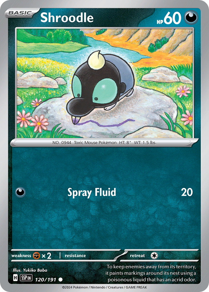 Shroodle 120/191 Surging Sparks Pokemon C NM