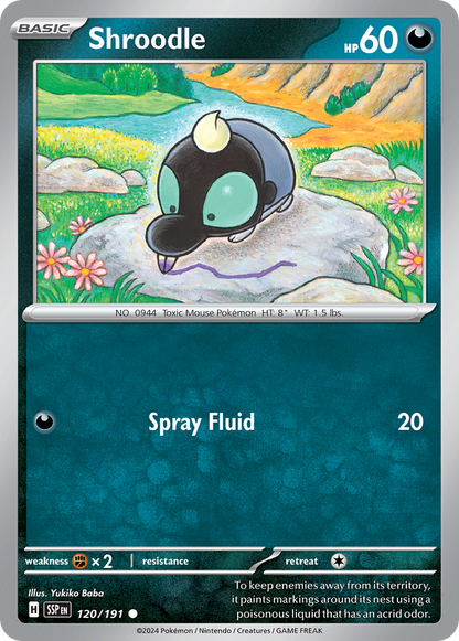 Shroodle 120/191 Surging Sparks Pokemon C NM