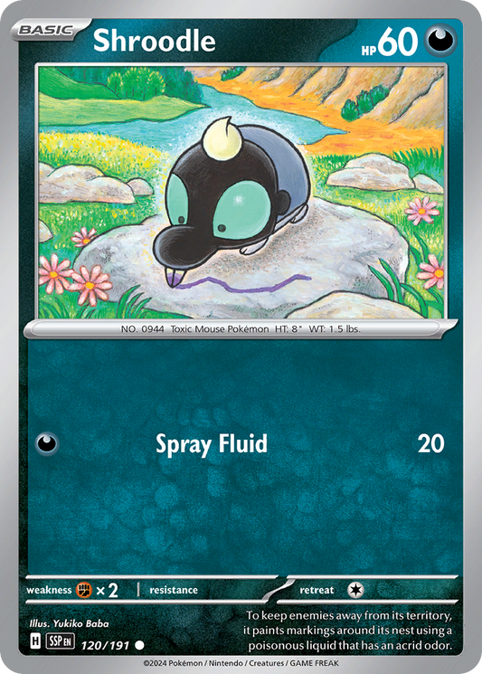 Shroodle 120/191 Surging Sparks Pokemon C NM
