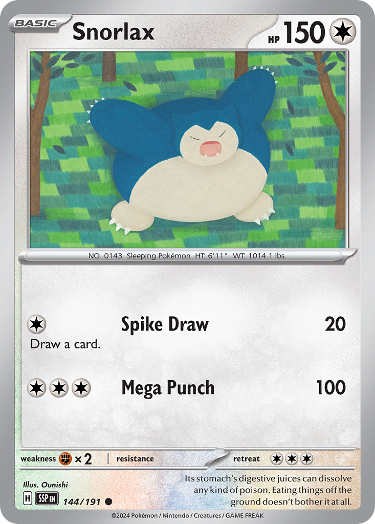 Snorlax 144/191 Surging Sparks Pokemon C NM