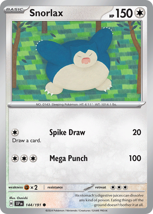 Snorlax 144/191 Surging Sparks Pokemon C NM