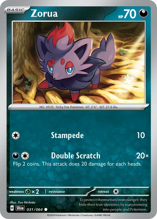 Zorua 031/064 Shrouded Fable Pokemon C NM