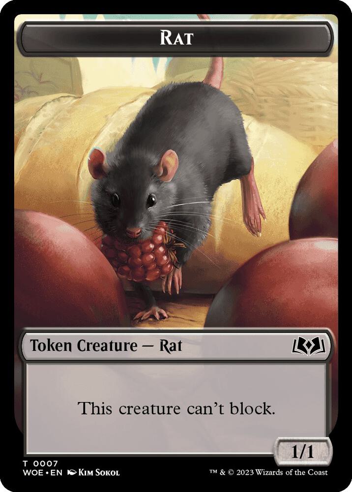 Rat Token 7 Wilds of Eldraine MTG Token NM