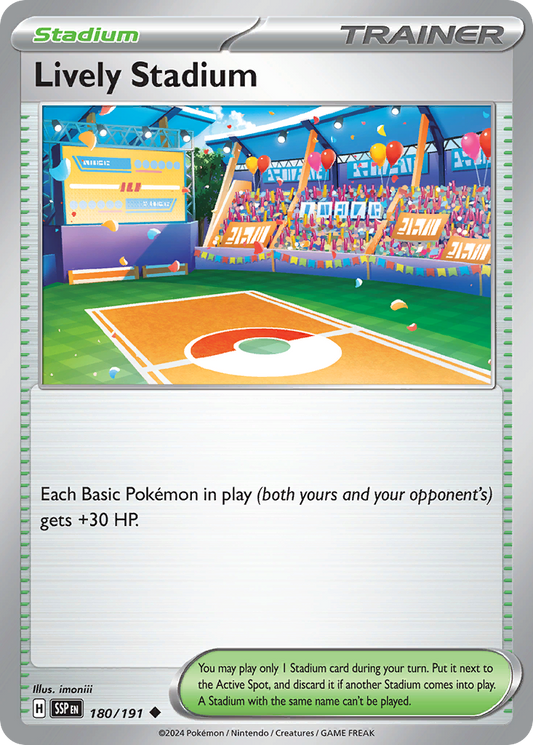 Lively Stadium 180/191 Surging Sparks Pokemon UC NM