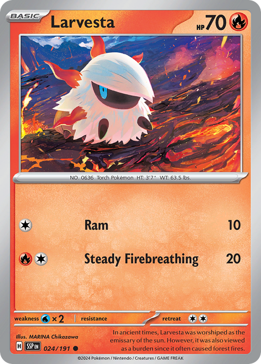 Larvesta 024/191 Surging Sparks Pokemon C NM