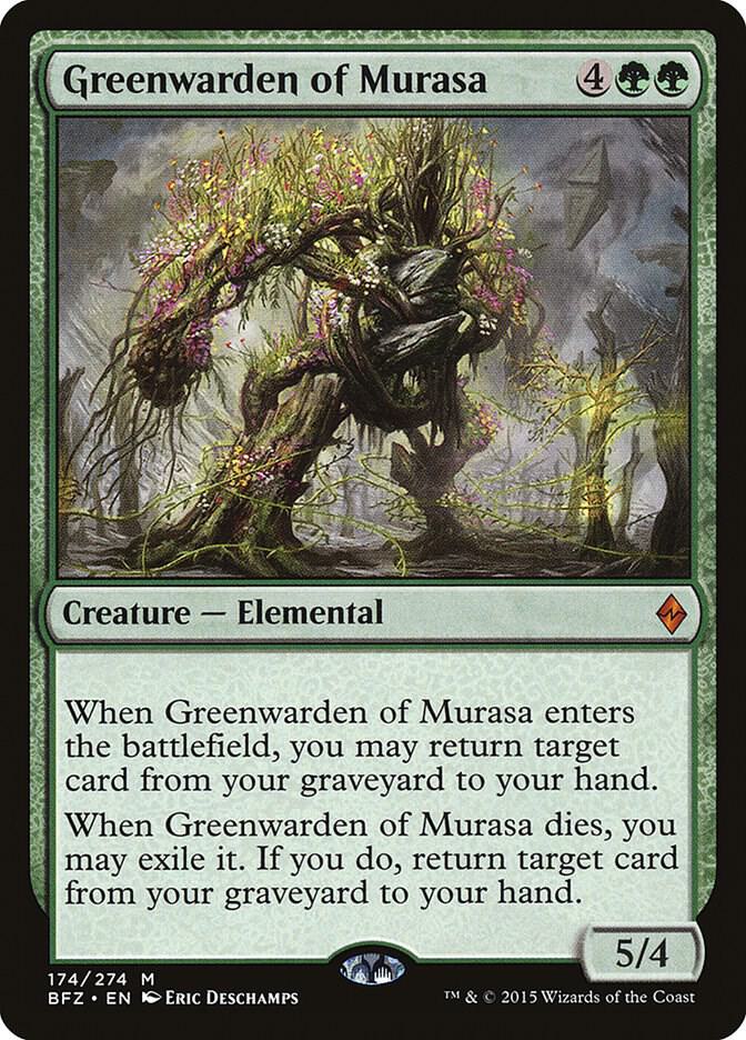 Greenwarden of Murasa 174 Battle for Zendikar MTG Mythic LP