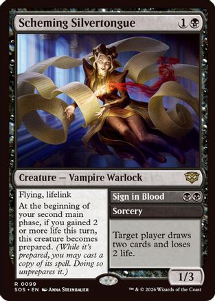 Scheming Silvertongue 99 Secrets of Strixhaven MTG R NM
