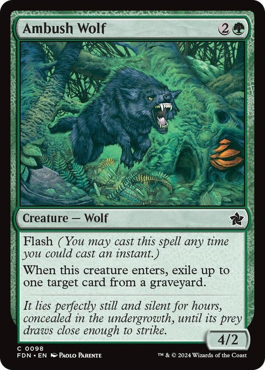 Ambush Wolf 98 Foundations MTG C NM