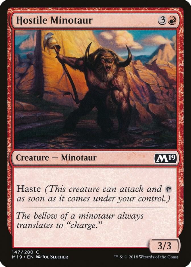 Hostile Minotaur 147 Core Set 2019 MTG C NM