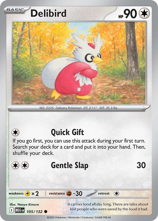 Delibird 105/132 Mega Evolution Pokemon C NM
