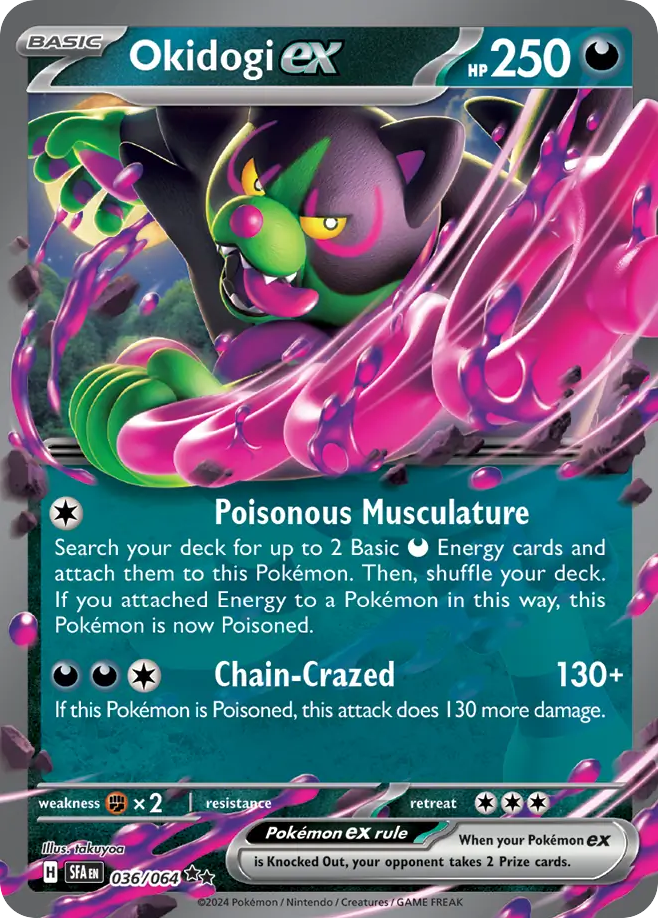 Okidogi ex 036/064 Shrouded Fable Pokemon Double Rare Holo NM