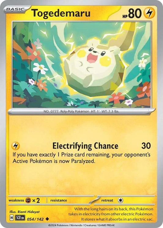 Togedemaru 54/142 Stellar Crown Pokemon UC NM