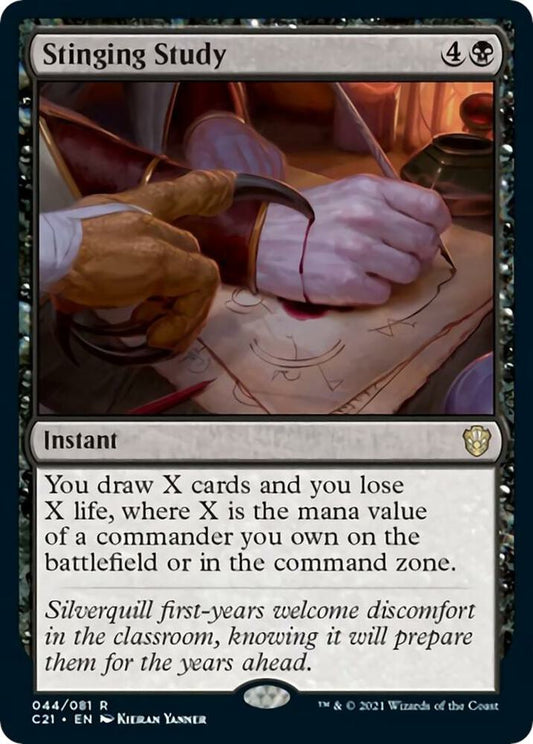 Stinging Study 44 Commander 2021 MTG R NM