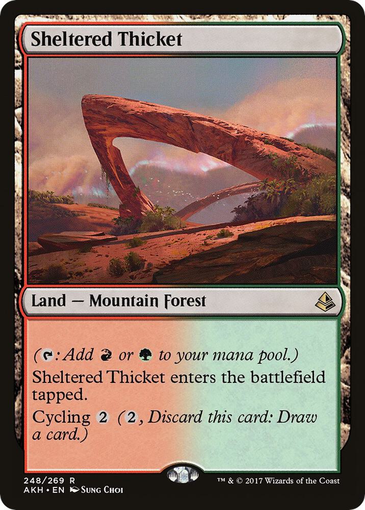 Sheltered Thicket 248 Amonkhet MTG R Foil NM