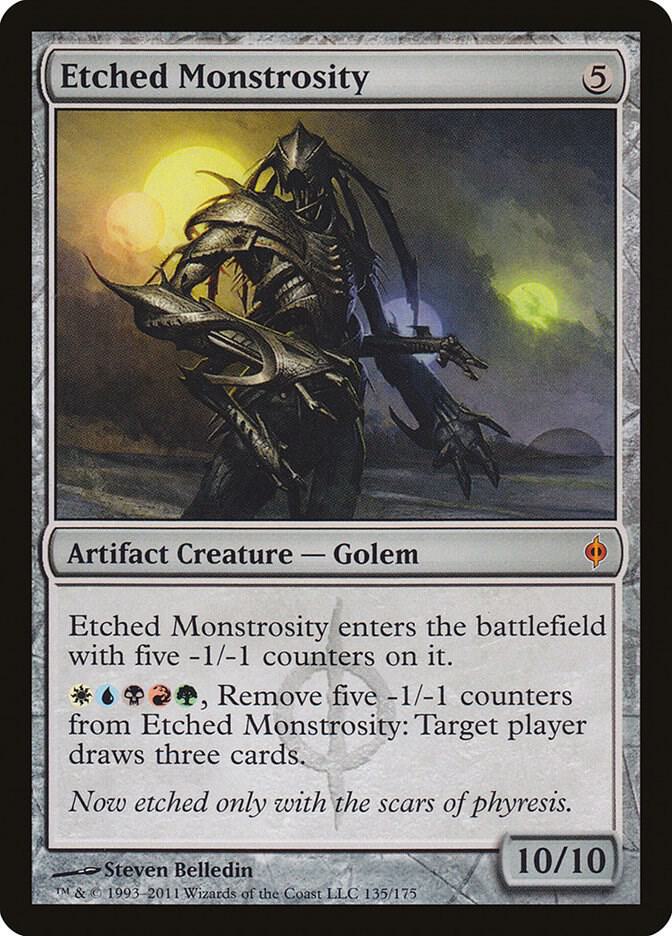 Etched Monstrosity 135 New Phyrexia MTG Mythic LP