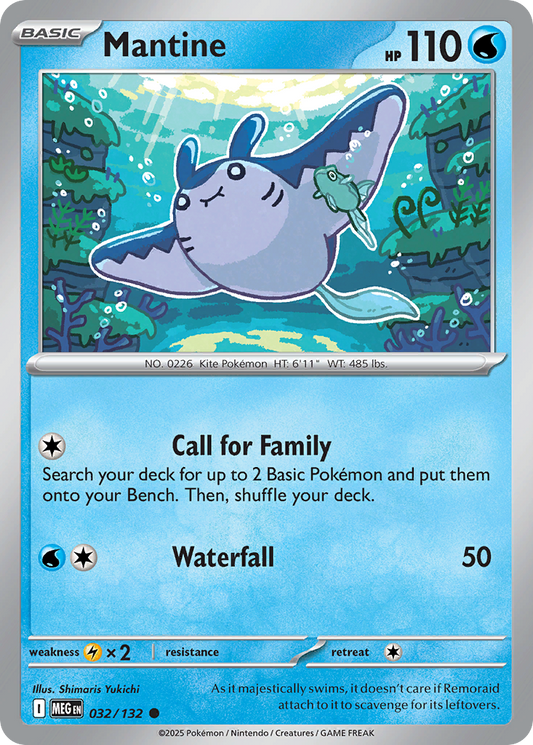 Mantine 032/132 Mega Evolution Pokemon C NM