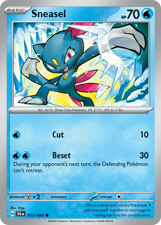 Sneasel 013/064 Shrouded Fable Pokemon C NM
