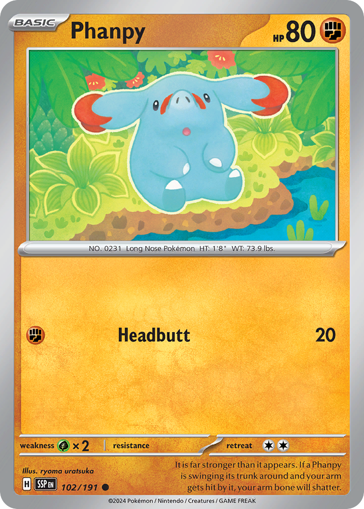 Phanpy 102/191 Surging Sparks Pokemon C NM