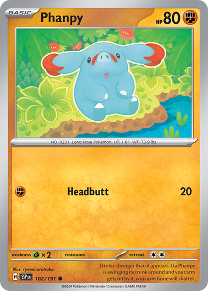 Phanpy 102/191 Surging Sparks Pokemon C NM