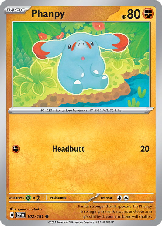 Phanpy 102/191 Surging Sparks Pokemon C NM